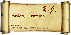 Rákóczy Jusztina névjegykártya